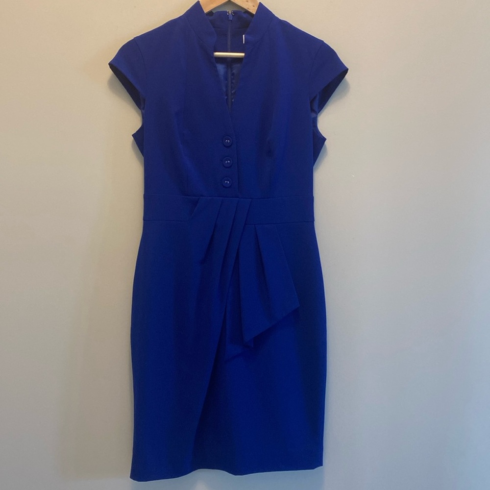 Calvin Klein Cobalt Blue Collared Career Dress